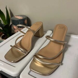 Target Gold Strappy Block Heels
